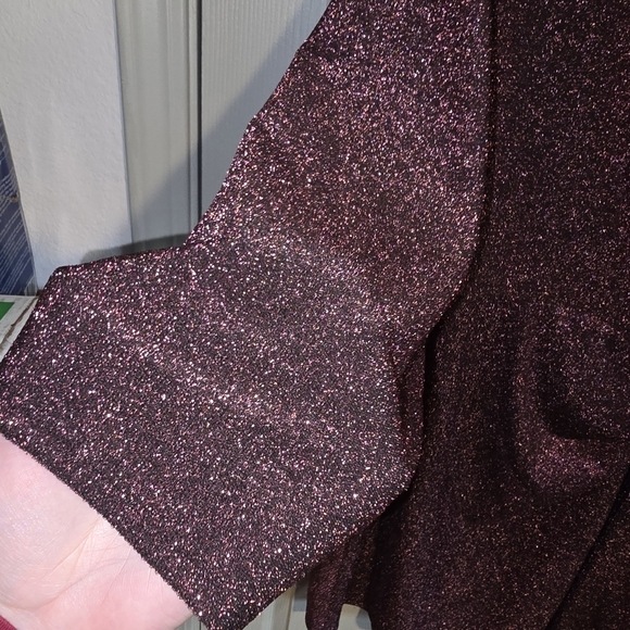 NWT Torrid Rose Gold Glitter Knotted Shift Midi Dress Stretch Plus Size 5X or 28 - Picture 7 of 10